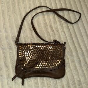 Stylish Brown and Gold Women's Bag